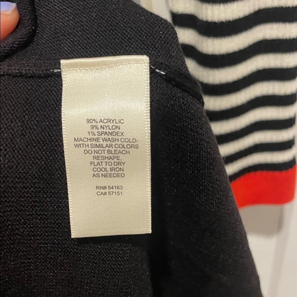 Eliza J Blue and Black Striped Long Sleeve Dress - Picture 5 of 9